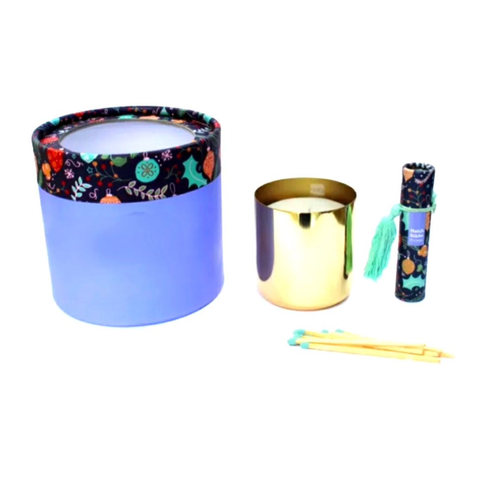 4 Pieces Candle Set Cozy Blackberry & Bay Gift with Matchstick match